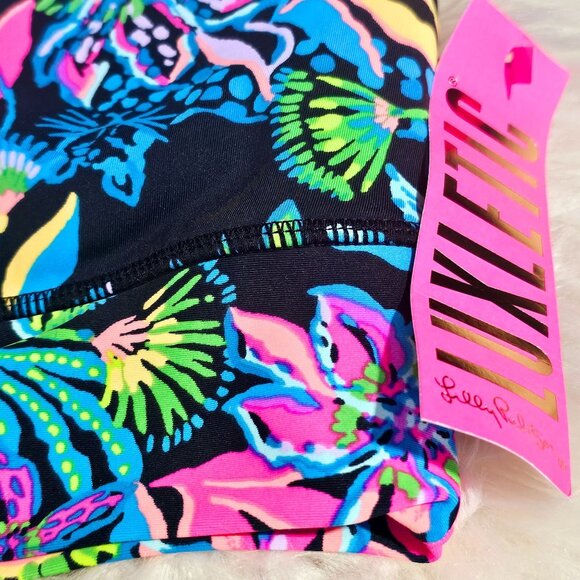 Lilly Pulitzer Somerset Onyx Paradise Luxletic Racerback Floral Sports Bra NWT S - Picture 2 of 5